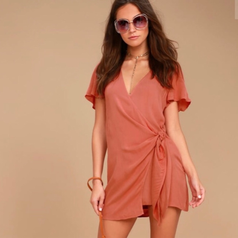 Lulu’s Rusty Rose Wrap Dress